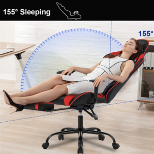 Premium gaming chair with foot rest