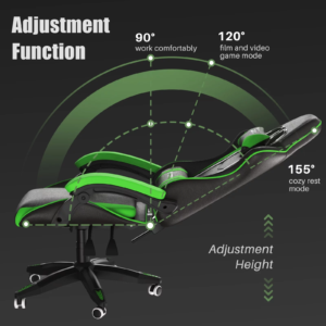 the max recline angle of the massage gaming chair is 155