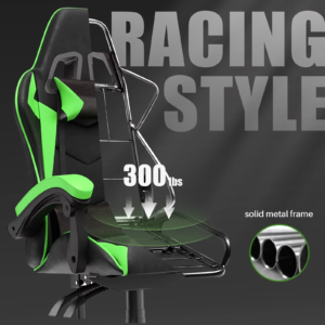 massage gaming chair max load is 300 lbs thanks to its all metal frame