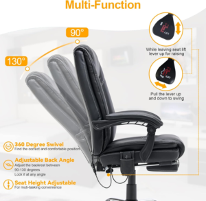 heated ergonomic office chair maximum angle adjustment