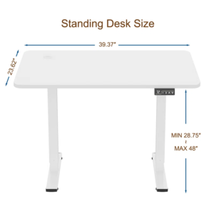 the size of a solid wood standing desk with minimalistic design perfect for urban offices