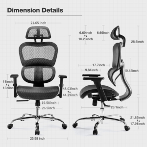 dimenstions of the fully ergonomic office chair